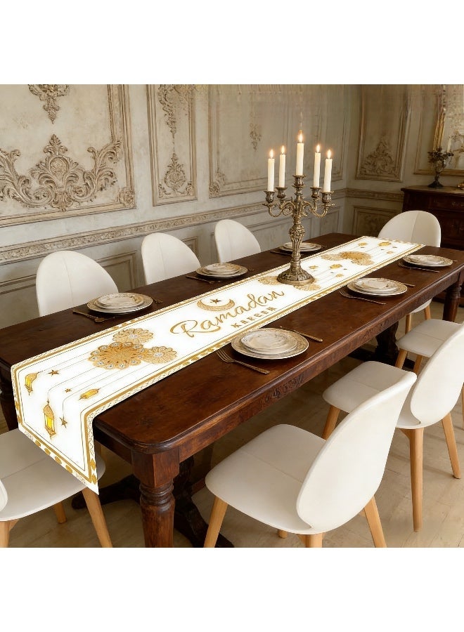 Ramadan Mubarak Table Runner Table Decorations - Ramadan Mosque Lantern Islamic Happy Ramadan Mubarak 2026 Party Supplies Decorations - Image 4